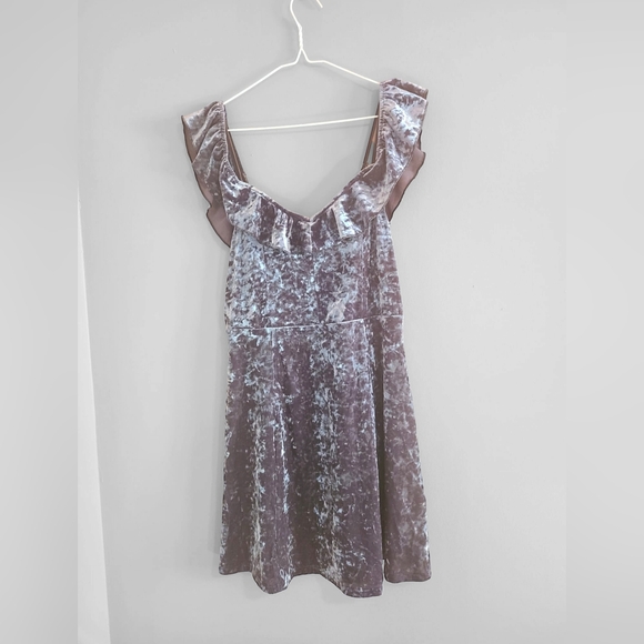 NWOT AEO Mauve Velvet Mini Dress 💜 🌴 - Picture 1 of 10